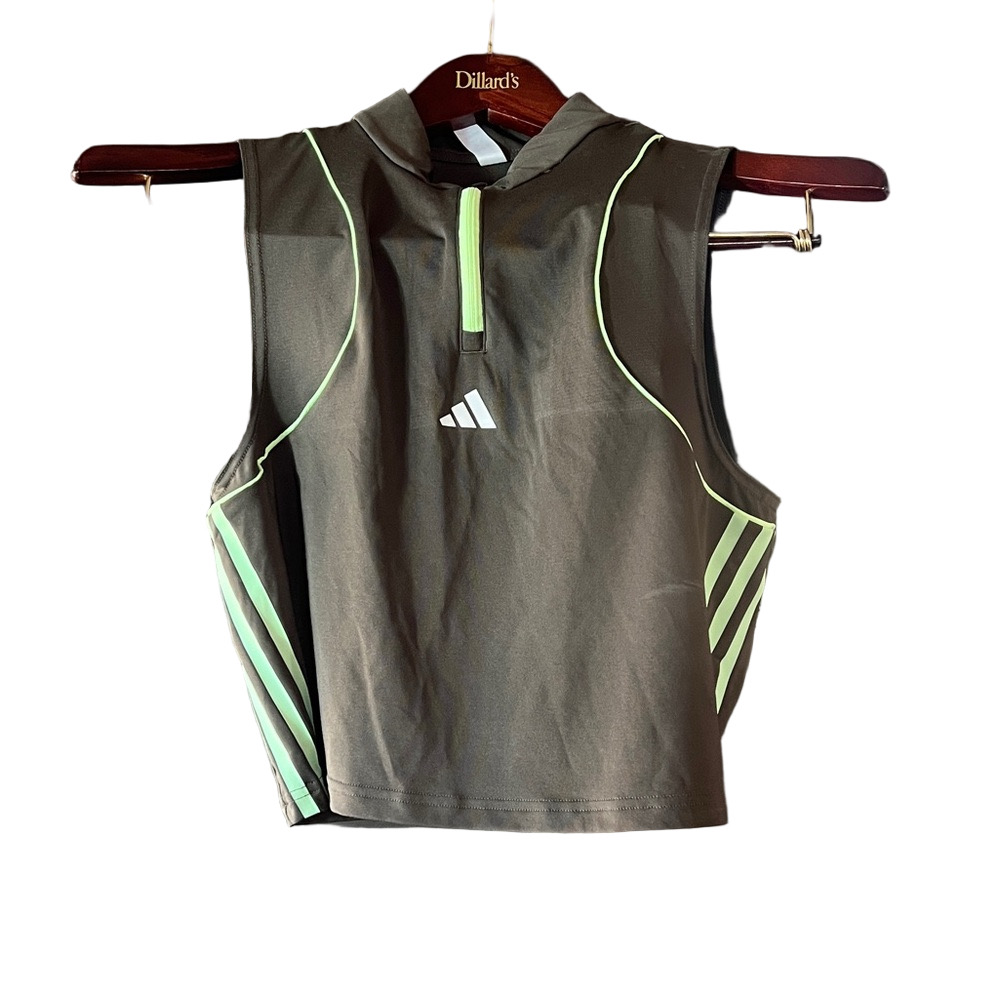 NWT Adidas Gray Striped Tight Fit Shirt L
